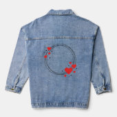 Rode harten ingelijst aangepaste foto gepersonalis denim jacket (Achterkant)
