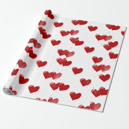 Rode Harten Inpakpapier