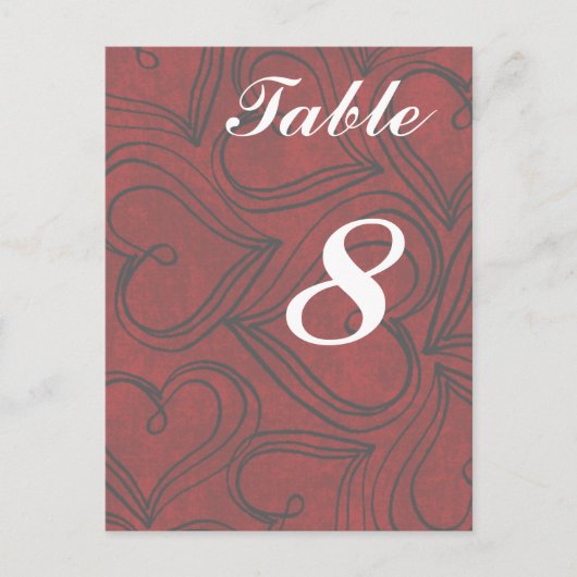 Rode harten Kaarten voor weddenschappen Briefkaart (Voorkant)