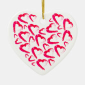 Rode harten keramische kerst ornament (Voorkant)