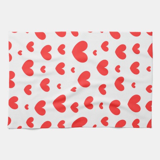 Rode harten Keukenhanddoeken (Horizontaal)