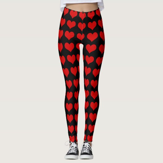 Rode harten Leggings (Voorkant)