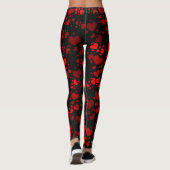rode harten Leggings modern trendpatroon elegant (Achterkant)