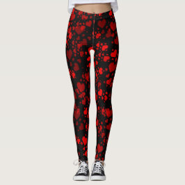 rode harten Leggings modern trendpatroon elegant