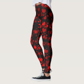 rode harten Leggings modern trendy patroon elegant (Links)