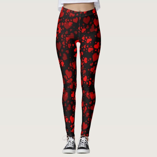 rode harten Leggings modern trendy patroon elegant (Voorkant)