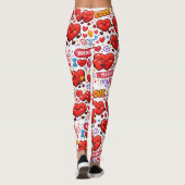 Rode Harten Liefde Abstract Leggings (Achterkant)