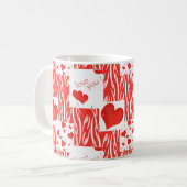 Rode harten, liefde. koffiemok (Voorkant links)