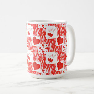 Rode harten, liefde, koffiemok