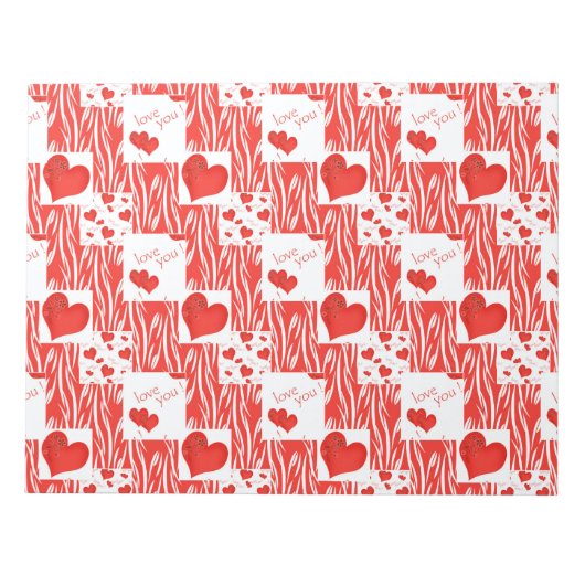 Rode harten, liefde, notitieblok (Voorkant)