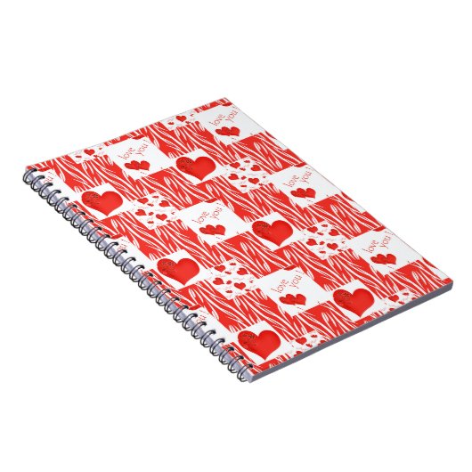 Rode harten, liefde. notitieboek (Rechterzijde)