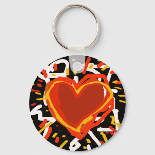 rode harten, liefde sleutelhanger