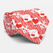 Rode harten, liefde. stropdas (Opgerold)