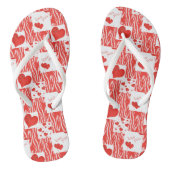 Rode harten, liefde. teenslippers (Voetbed)