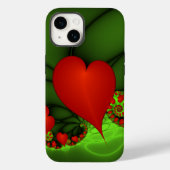 Rode harten limoen groen moderne Abstracte fractal Case-Mate iPhone Case (Achterkant)