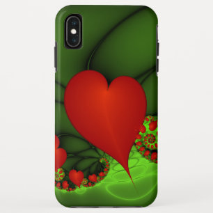 Rode harten limoen groen moderne Abstracte fractal Case-Mate iPhone Case