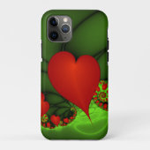 Rode harten limoen groen moderne Abstracte fractal Case-Mate iPhone Case (Achterkant)