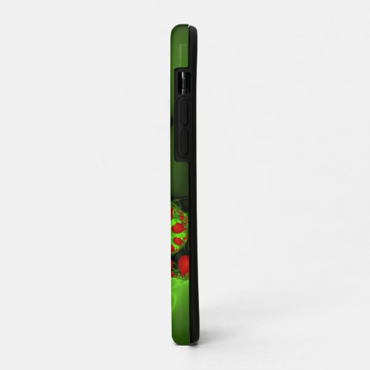 Rode harten limoen groen moderne Abstracte fractal Case-Mate iPhone Case (Achterkant/links)