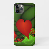 Rode harten limoen groen moderne Abstracte fractal Case-Mate iPhone Case (Achterkant)