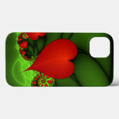 Rode harten limoen groen moderne Abstracte fractal Case-Mate iPhone Case (Achterkant (horizontaal))