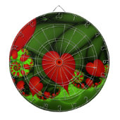 Rode harten limoen groen moderne Abstracte fractal Dartbord (Voorkant)