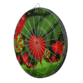 Rode harten limoen groen moderne Abstracte fractal Dartbord (Voorkant Rechts)