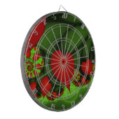 Rode harten limoen groen moderne Abstracte fractal Dartbord (Voorkant Links)