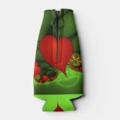 Rode harten limoen groen moderne Abstracte fractal Flesjeskoeler (Achterkant)