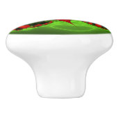 Rode harten limoen groen moderne Abstracte fractal Keramische Knop (Zijkant)