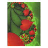 Rode harten limoen groen moderne Abstracte fractal Tafelkleed (Voorkant)
