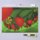 Rode harten limoengroen moderne abstracte fractale tissuepapier (Craft)