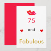 Rode harten lippen 75 en FABULOUS Feestdagenkaart (Voorkant / Achterkant)