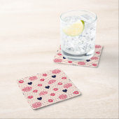 Rode harten, lippen, madeliefjes patroon. kartonnen onderzetters (Insitu)