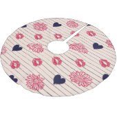 Rode harten, lippen, madeliefjes patroon. kerstboom rok (Gekanteld)