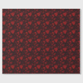 Rode harten met een zwarte achtergrond cadeaupapier (Vlak)