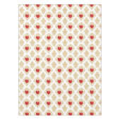 Rode harten met kroon tafelkleed (Voorkant)