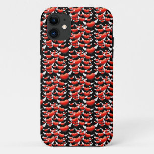Rode harten met vleugels op zwart Case-Mate iPhone case