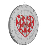 Rode harten met weinig hart dartbord (Voorkant Links)