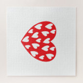 Rode harten met weinig hart legpuzzel (Horizontaal)