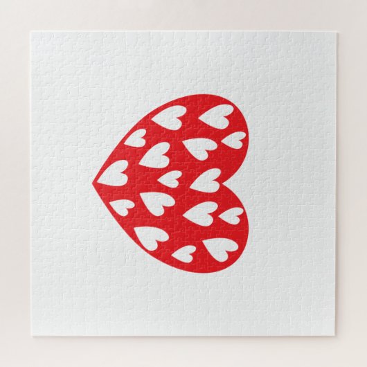 Rode harten met weinig hart legpuzzel (Horizontaal)