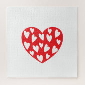 Rode harten met weinig hart legpuzzel (Verticaal)