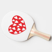 Rode harten met weinig hart tafeltennisbatje (Zijkant)