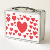 Rode Harten Metalen Lunchbox (Achterkant)