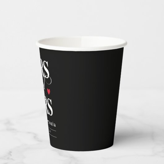 Rode harten mevrouw & mevrouw lesbische bruiloft z papieren bekers (Links)