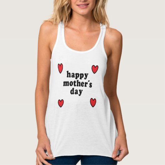 Rode harten moederdag tanktop (Voorkant)