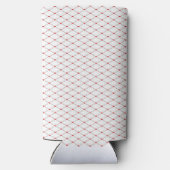 Rode harten net op wit seltzer blikjeskoeler (Achterkant)