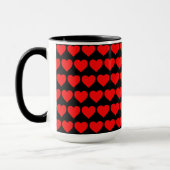 Rode harten ontwerp patroon valentijn liefde mok (Links)