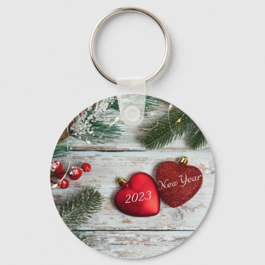 Rode harten op decoratieve sleutelhanger (Voorkant)