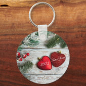 Rode harten op decoratieve sleutelhanger (Voorkant)
