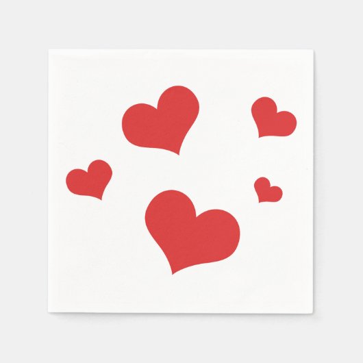 Rode harten op een servet (Voorkant)